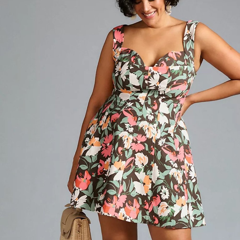 HTF By Anthropologie Sweetheart Floral Mini Dress